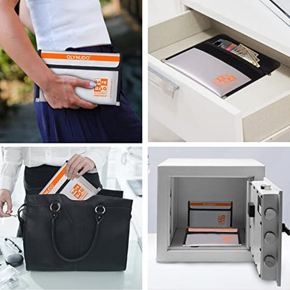 Fire Proof Money Bag for Cash, Silver Nesting 2-Pack Fire Safe - color: small-grey+big-grey