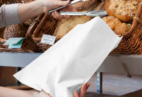 Flexicore Packaging Flat White Kraft Paper Bags (White, 5"x7.5")(200 Qty) - size: 5"x7.5"