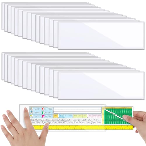 Chinco 30 Pcs Self Adhesive Clear Index Card Pockets,13.5 x 4.73 Inches - size: 13.5 x 4.73 Inches