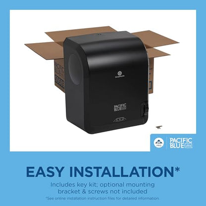 Pacific Blue Ultra 8" High-Capacity Mechanical Paper Towel Dispenser by GP PRO (Georgia-Pacific), Black, 59589, 12.9" W x 9" D x 16" H, 1 Dispenser - style: Mechanical dispenser