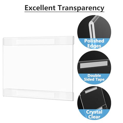 MaxGear Acrylic Sign Holder 8.5 x 11 Wall Mount, 12 Pack, Landscape - size: 11"x8.5"-12Pack