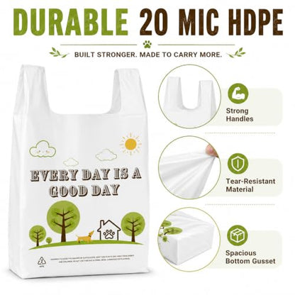 YoYoRain 50 Count Oversized White Tree T-Shirt Bags, 20 x 10 x 36 in - color: White Tree