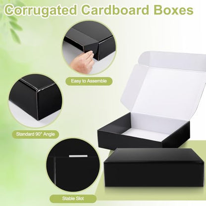 Large Shipping Boxes 20 Pack, 12x9x4 Inch Mailer Boxes, Black - color: Black, size: 12-9-4 Inch