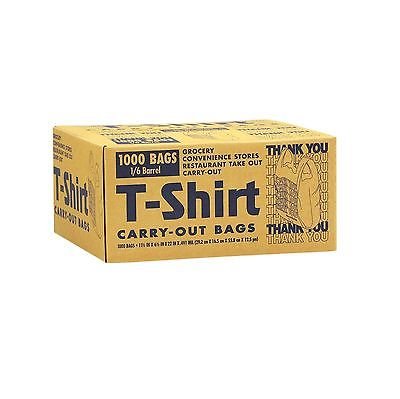 BLACK T-Shirt Carry Out Retail Plastic Bags 1000 ct. Recyclable Grocery Shopping