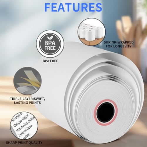 2 1/4'' x 85' Thermal Paper Rolls, BPA Free Thermal Receipt, POS Cash Register Paper Receipt Rolls, Fits All Credit Card Terminal, 350 Rolls - size: 2 1/4" x 85' | 350Rolls