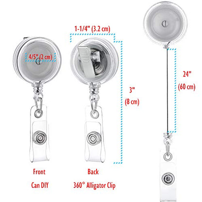 QREEL Badge Reel, ID Badge Holder Retractable Clip, Clear, Bulk 100 Pack - color: Translucent Clear, size: 100 Pack