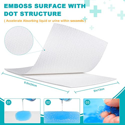 OUMEE 90 Count Absorbent Commode Pads for Bedside Commode Bucket - size: 9.5*5in-90