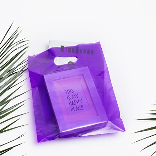 Choice Marts 100 Purple Plastic Bags With Handles 12x15 Merchandise Bags - color: Purple