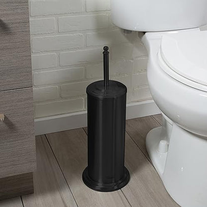 Bath Bliss Trash Can, Toilet Brush and Plunger 3 Piece Bathroom Set in Matte Black - color: Matte Black