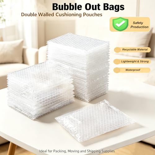 4x6Inch Bubble Out Bags 50pcs, Double Walled Cushioning Pouche Bag - size: 4x6Inch(50Pack)