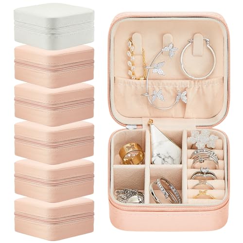 Taiyin 6/12/50 Pcs Travel Jewelry Case Bulk - color: White, Pink