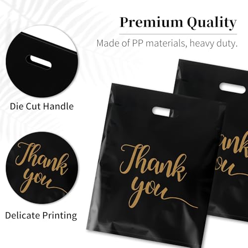Ohuimrt Thank You Bags for Small Business, 15”x18”, Black, 100 PCS - style: 15 X 18 Inches
