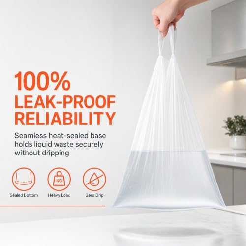 Perfect Fit Code M 200 Count Heavy Duty Trash Bags with Reinforced Drawstring 1.2 Mil Thick Heavy Duty Quality Drawstring 8-12 Gallon Garbage Liners GRAND SAVE! - color: for Code M 200 Count