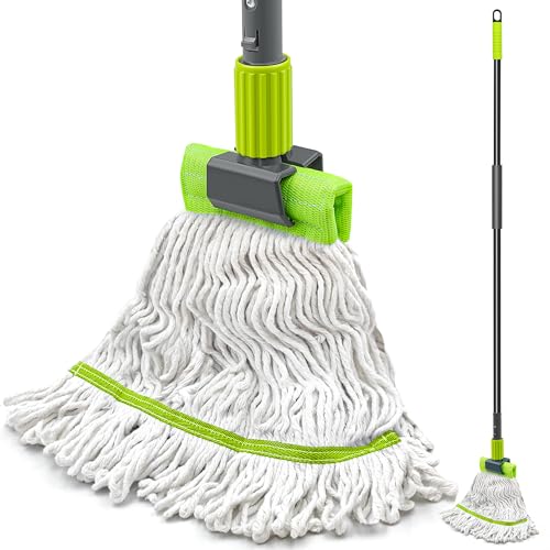 TidyBliss Commercial Mop Heavy Duty with 57.5” Long Handle (Green) - color: Green