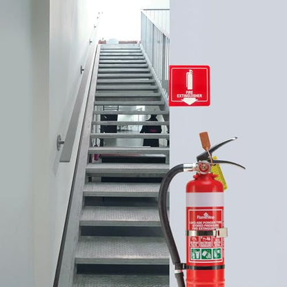 Haploon Wall-Mounted Fire Extinguisher Signs 4 Pcs with Down Arrow Holes