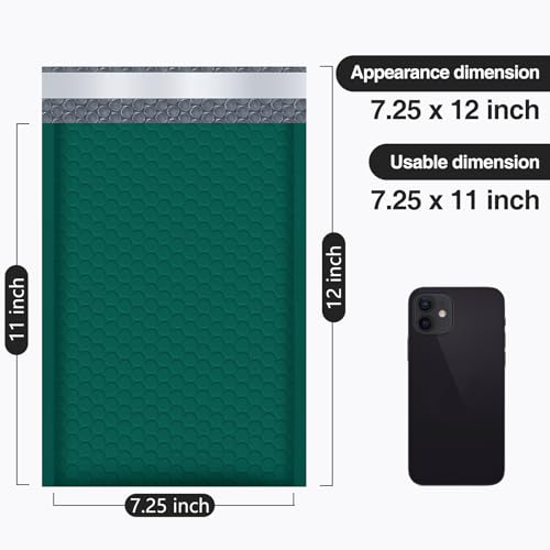 UCGOU Bubble Mailers 7.25x12" 40 Pack Usable Size 7.25x11" Green Padded - color: Green, size: 7.25x12" 40PC
