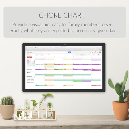 15.6 to 27 inch Touchscreen Digital Calendar & Wall Planners, Smart Whiteboard Calendar for Chore Chart & Work Schedule, Built in Speakers and Camera, Include Wall Mount & Desk Stand (23.8-inch) - size: 23.8-inch