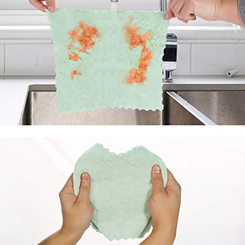 kimteny Microfiber Dish Cloths for Washing Dishes 5 Pack, Pink-Green - color: Pink-green