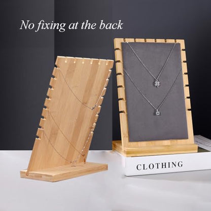 Necklace Display Stands for Selling Necklace Holder Set 3PCS Gray - color: Gray