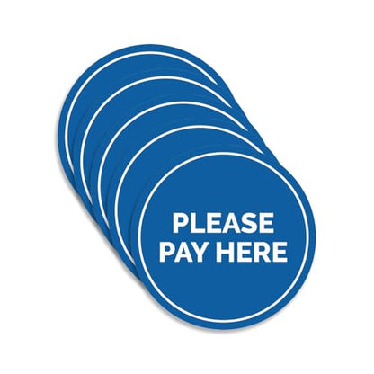 Signs ByLITA Circle Pay Here Sign (Blue) - Small (5 Pack) - color: Blue, size: 4" - Small (5 Pack)