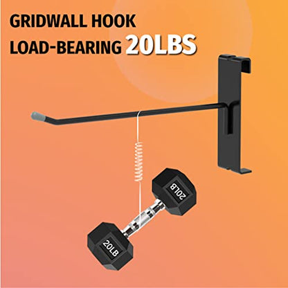 HUHOLE 50 Pack 6 Inch Black Gridwall Hooks Metal Display Hangers - size: 6 Inch