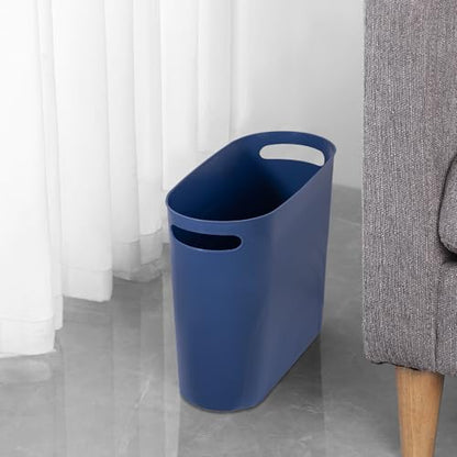 rejomiik Small Bathroom Trash Can, 3.5 Gallon Slim Garbage Can, Blue - color: Blue, size: 1 pack
