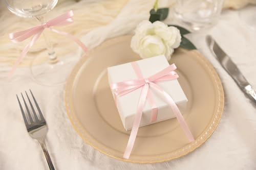 Baby Pink Satin Ribbon 1/4 inch x Continuous 100 Yards for Gift Wrapping - color: Pink Light, size: 1/4" X 100Yd