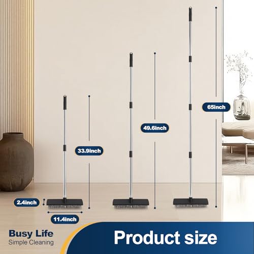 Yocada Stainless Steel Wire Scrub Brush with 65" Long Handle Heavy Duty