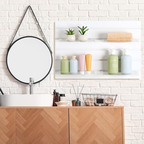 Yalikop 4 Pcs Clear Acrylic Slatwall Shelves, Fenced Style, 10 x 4 Inch - size: 10 x 4 Inch, style: Fenced Style