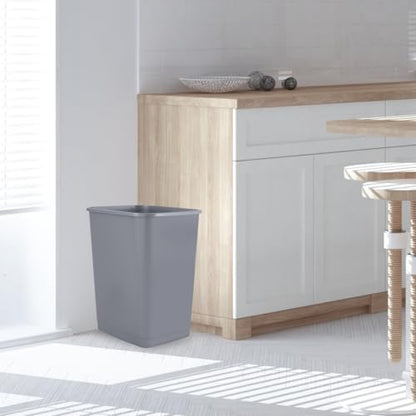 Superio Kitchen Trash Can 9 Gallon Slim Waste Bin 37 Qt Durable Plastic, Fit Small Spaces, Office, Bathroom, Under Counter (2, Grey) - color: 2, Grey, size: 9 Gallon