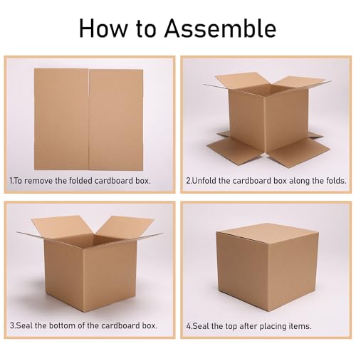 CRUGLA 40 Packs 7x7x6 Shipping Boxes, Brown Mailing Boxes - size: 7x7x6 Inch