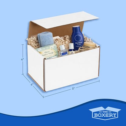 The Boxery Corrugated Mailers White Tuck Shipping Boxes (5x4x4) - size: 5x4x4