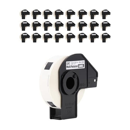 Brother Genuine DK-120424PK Multipurpose Paper Labels, Die-Cut 0.66" x 2.1", Engineered for Excellence, 400 Labels Per Roll, 24 Rolls per Box, White, for use with Select Brother QL Label Printers - size: 24 Rolls