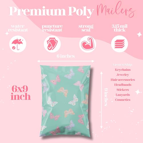 Pretty Package Store Poly Mailer 6x9, Butterfly, 100 Pack - color: Butterfly, size: 6x9