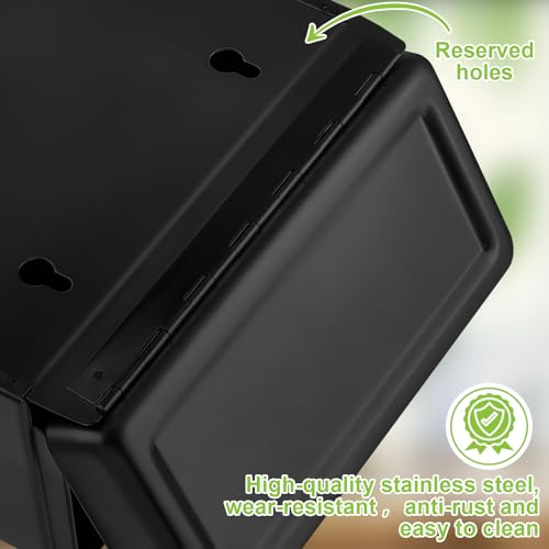 Tioncy 2 Pcs Sanitary Napkin Receptacle Wall Mounted,Black - color: black