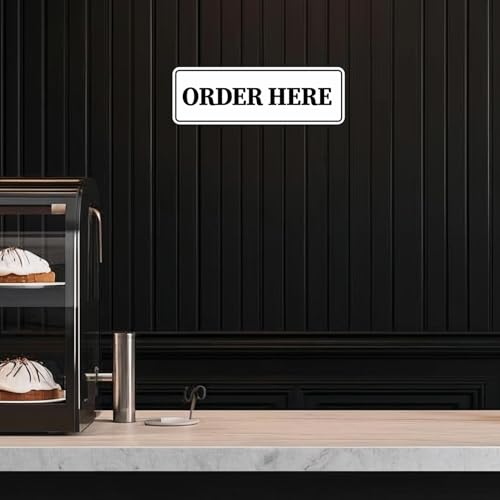 Signs ByLITA Standard Order Here Sign (Red) - Small - color: Red / White, size: Small (2" x 6")