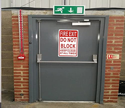 Large Fire Exit Sign, Do Not Block Door Signs, Keep Clear at All Times Sign, 14 x 10 Inches Rust Free Aluminum, Weather/Fade Resistant Easy Mounting 2 Pack - style: 14 " x 10 "