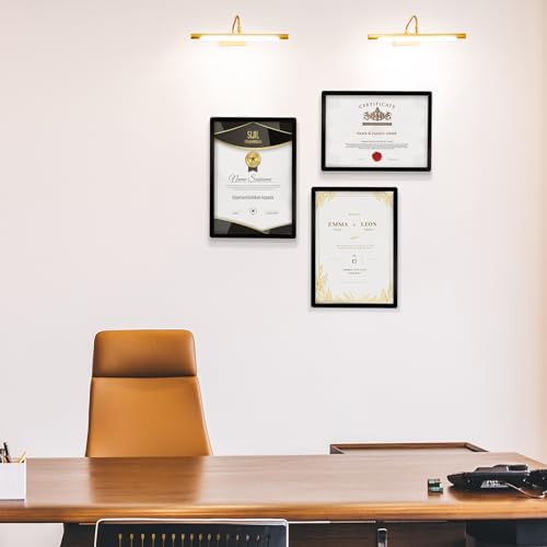 Wall-Mounted Sign Holder 8.5x11, Self-Adhesive Horizontal and Vertical - color: Black