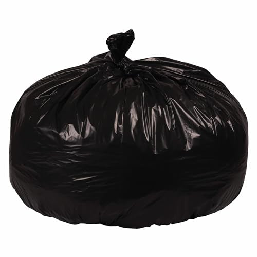 Boardwalk BWK522 Super Extra-Heavy Repro Can Liner, 43" x47", 1.6 Mil, 56 gal, Black, 25 Bags per Roll (Pack of 4 Rolls)