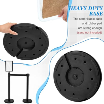 Geelin 12 Pack Crowd Control Stanchions Barriers, 9.8ft, Black - color: Black, size: 9.8ft