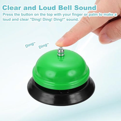uxcell Desk Service Call Bell, 3.35 Inch Metal Dinner Service Bell Ring for Hotel Restaurant Reception Area and Wedding Party Events, Green - color: Green