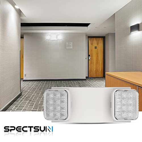 1 Pack Commercial Emergency Light with Battery Backup, Emergency Lights for Business-Hard Wired, UL 924 Certified,AC 120/277V,Two Head Adjustable LED Emergency Lighting. - size: 1 PACK