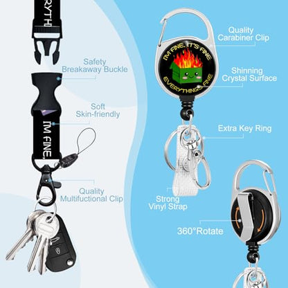 Gctriki Lanyards for ID Badges, Dumpster on Fire Badge Holder Retractable - color: Dumpster on Fire