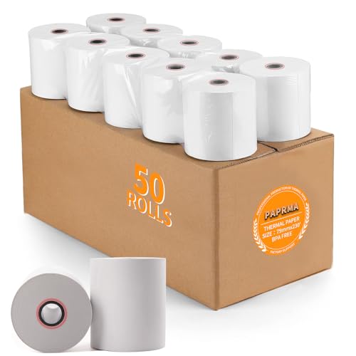 3 1/8'' x 230ft' Thermal Paper Receipt 50 Rolls Cash Register Paper - size: 3 1/8" x 230ft, style: 50 Rolls