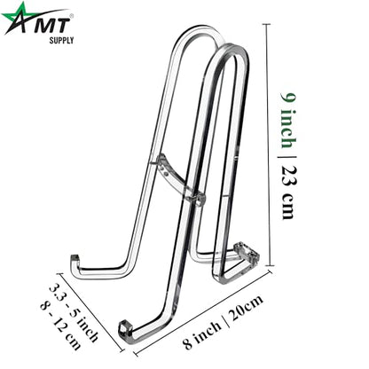 AMT 9 Inch Acrylic Plate Display Stand - Holder Frame, Picture, Decorative Plate, Book, Photo Easel - color: 9 Inch