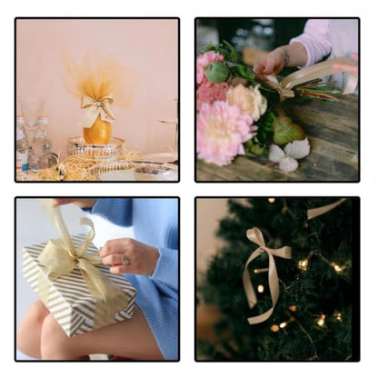 1 Inch x 50 Yards Gold Sheer Organza Ribbon