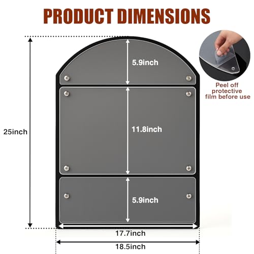 AmazingSpark 25 x 18.5 Inches Wall Mounted Office Sign Acrylic Directory Sign Office Wall Directory Large Signs Holder 6 Panels Black Backing for Restaurant Church Poster Frame Easy Install Board