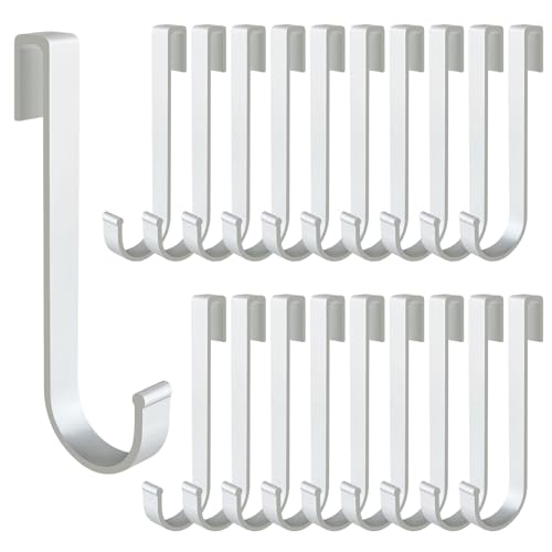 20 pcs J Grid Wall Picture Hooks, Hanging Sink Grid Hooks, Aluminum Pot Racks for Retail, Displaying Photos, Art Exhibits, Paintings, Convenience Stores (Sliver) - color: sliver