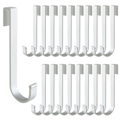 20 pcs J Grid Wall Picture Hooks, Hanging Sink Grid Hooks, Aluminum Pot Racks for Retail, Displaying Photos, Art Exhibits, Paintings, Convenience Stores (Sliver) - color: sliver