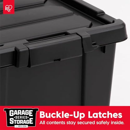 IRIS USA 6-Pack 20 Gal Heavy Duty Lockable Storage Totes with Lids, Black - color: Black, size: 20 Gal - 4 Pack